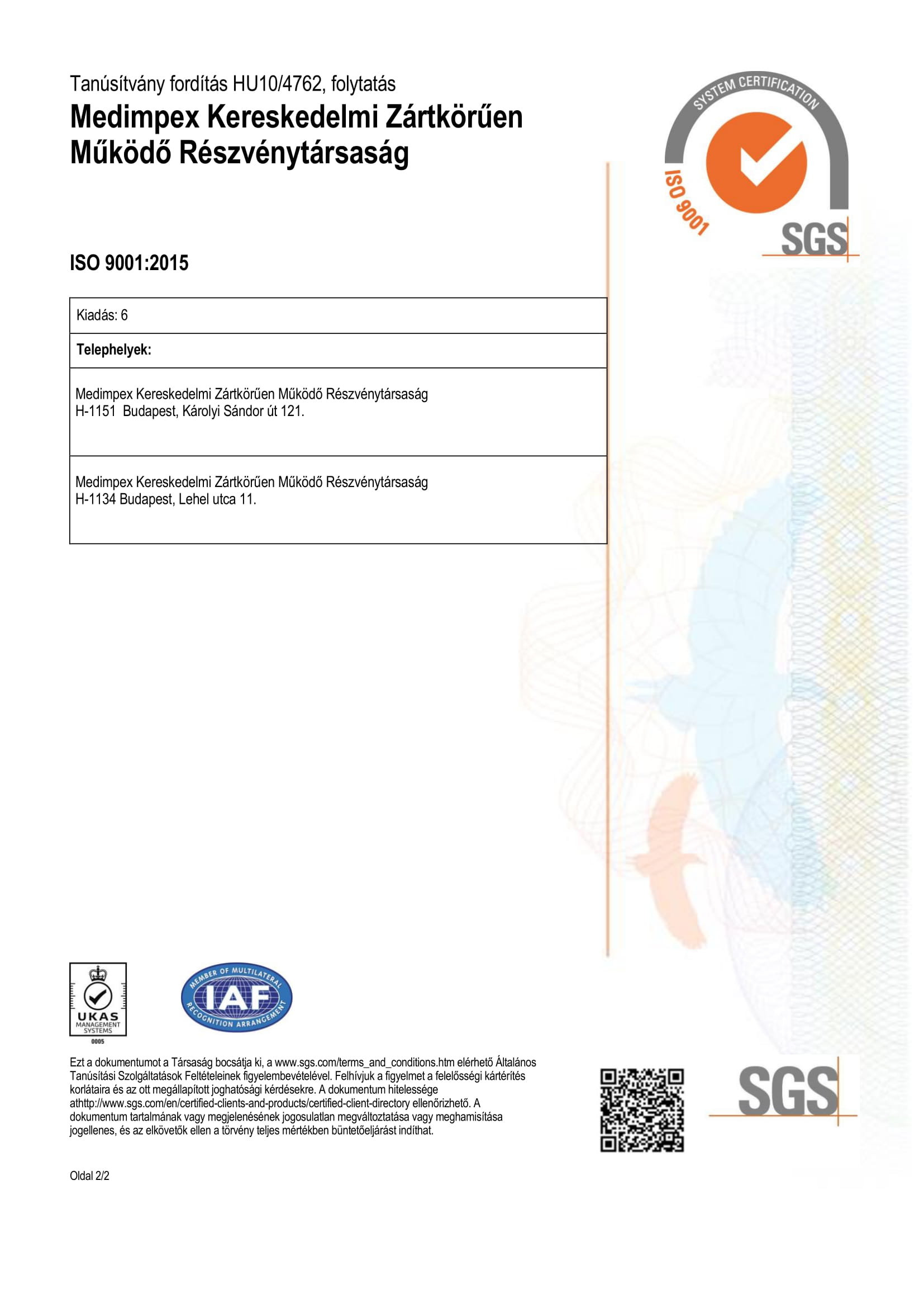 Medimpex Iso9001 Issue6 2022 Hu 2