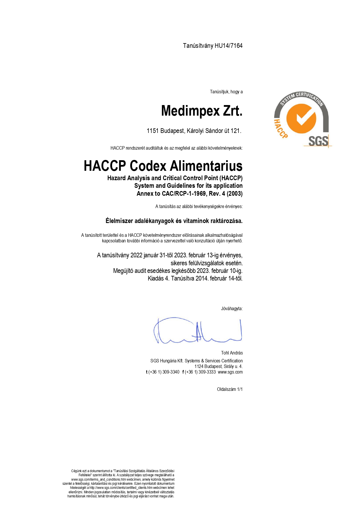 Medimpexzrt Haccp Issue4